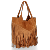 Firmowy Włoski Shopper w stylu Boho Vittoria Gotti Ruda